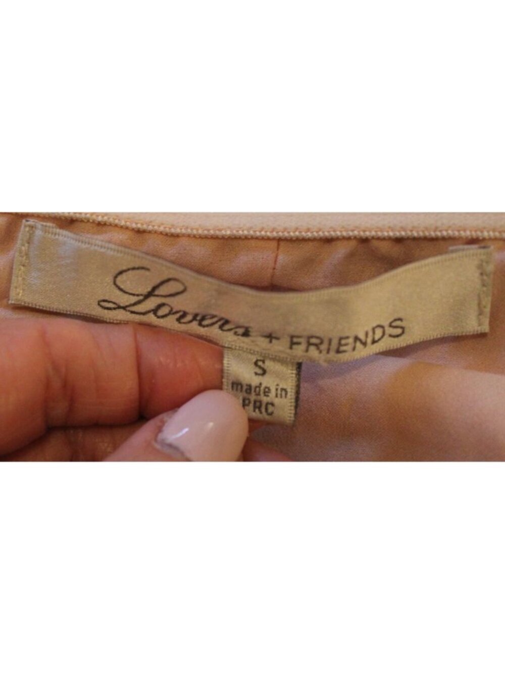Lovers + Friends Peach/Pink Strapless Floral Lace Overlay Dress Size Small - Picture 4 of 6